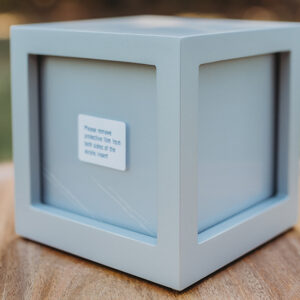 Cube Photo Urn-silver1
