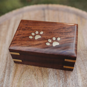 Rosewood Paw Print Urn